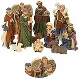 LS-LebenStil Krippenfiguren Set 11teilig Weihnachten Krippe Maria Josef Jesus