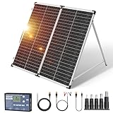 DOKIO Solarkoffer 160W 18V Monokristalline Solarpanel Faltbar mit Solarladeregler (LCD Anzeige + 2 USB Ausgang), PV Kabel (3 Meter), 5 DC Adapter