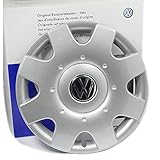 Original VW Radkappen (4 Stück) Komplettsatz 16 Zoll Radzierblenden Golf Touran Jetta Sportsvan Caddy Stahlfelgen Kappen Abdeckung Chrom Silber 1T0071456A