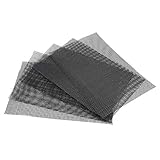 5 Stück Blumentopf Mesh Pad, Kunststoff Flower Pot Hole Mesh Pad, quadratische Bonsai Gitter Verhindert Bodenverlust, Garten Drainage Mesh - Schwarz (30x20cm)