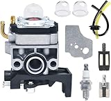 Vergaser für Honda GX25 GX35 GX50 HHB25 UMS425E UMK425E UMK435E FG110, JRISBO Motor Ersatzteile Freischneider Zubehör Laubbläser Vergasersatz mit Dichtung, Zündkerze, Benzinfilter