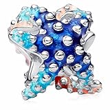 MSPOVOF Blauer Seestern Charms S925 Sterling Silber Anhänger für Armbänder und Halsketten Frauen Schmuck Geschenk