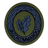 Café Viereck ® Bundeswehr Jagdkommandoführer Abzeichen Aufnäher Gestickt - 5,7 x 6,3 cm (Innenkreis olivgrün)