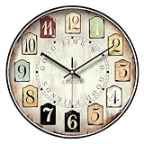 NUOVO Vintage dekorative Wanduhr mit großen arabischen Ziffern, Vintage Klassische Wanduhr, Wohnzimmer und Schlafzimmer Wanduhren