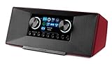 MEDION P85135 7,1 cm (2,8 Zoll TFT-Display) WLAN Internet-Radio, 2x6 W RMS, DLNA-/UPnP, DAB+, FM/UKW, LAN, USB 2.0, Aux, Spotify, rot