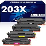 4er-Pack Kompatibel 203X 203A Tonerkartusche als Ersatz für HP M281fdw Toner Color Laserjet Pro MFP M254dw M281fdn M281cdw M280nw M254nw M254dn M281 M254 M280 CF540X CF540A - Schwarz Cyan Gelb Magenta