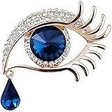 Zerreißt Auge Design Brosche Rhinestone, Brosche Kreative Augen Tränen Corsage, Kleidung Dekoration Damen Brosche Schmuck Zubehör Legierung Brooch Kreative Engel zerreißt Broschen (Blau)