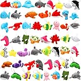 Zomiboo 55 Stück Mini Ozean Plüschtiere Meerestiere Stofftier Party Mitgebsel Mini Kuscheltiere Unter Meer Plüsch Schlüsselanhänger Präsent für Taschen Füller Klassenzimmer Preis (Süßer Stil)