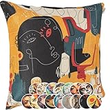 Kissenbezug Dekokissen Gobelin Kissen Sofakissen Kissenbezüge Kissenhülle Zierkissen Pop Art Motiv beidseitig Bedruckt Art 40x40cm ohne Füllung