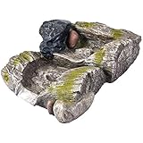 Köhko Bachlaufelement in Holzoptik mit Moosbewuchs Wasserfall ohne Wasserzulauf Bachlauf für Ihr Garten 14003M