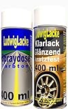 Ludwiglacke Sprayset für Ford Frozen White Farbcode 7VTA Baujahr 2003-2013 Uni Lack * 2 Spraydosen je eine Dose 1K Basislack 400 ml und eine Dose 1K Klarlack glänzend 400 ml