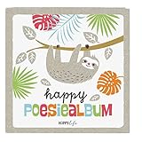 goldbuch 41 580 41580 Poesiealbum HAPPYlife mit Faultier Motiv, Album mit 96 weiße Seiten, Foto und Erinnerungsalbum 16,5 x 16,5 cm, Fotobuch mit Kunstdruck laminiert, Grau / Weiß