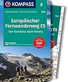 KOMPASS Wanderführer Europäischer Fernwanderweg E5, Von Konstanz nach Verona, 32 Etappen mit Extra-Tourenkarte: GPS-Daten zum Download
