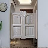 Scharnier Schwingtür Cafe Bar Pub,Unfertige Massivholz Saloontüren Westerntür Penedeltür Schwingtür,Flurtrennwänden Automatisch Schließende Rebound Doppeltüren,Anpassbar (W120xH90cm(47x36in))