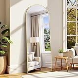 WOLIBEER Großer Ganzkörperspiegel 179x65 cm XXL Standspiegel und Wandspiegel mit Goldrahmen aus Aluminium Sicherer Stabiler Deko-Spiegel für Wohnzimmer Schlafzimmer Flur Schmink