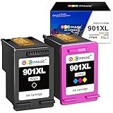 GPC IMAGE Wiederaufbereitet Tintenpatrone Kompatibe für HP 901XL für Officejet 4500 G510 J4524 J4535 J4580 J4585 J4624 J4660 J4680 Series (Schwarz Farbe, 2er-Pack)