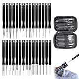 pcsfoe 30 Stück Terminal Entfernung Auspinwerkzeug,KFZ Entriegelungswerkzeug Werkzeugsatz, Auspinnwerkzeug Kfz Set,KFZ Kabel Stecker Ausbau Werkzeug für Meisten Anschlussklemmen, mit Aufbewahrungsbox