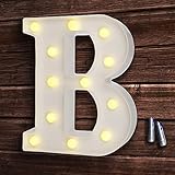bemece LED Buchstabe Lichter Alphabet, LED Brief Licht, Led dekoration für Geburtstag Party Hochzeit & Urlaub Haus Bar - Buchstabe B