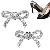 NCOALE Schuhanstecker, 2 Stück Hochzeit Schuhclips Damen Braut Strass Schuh Charms Schuhschnalle Schleife Schuhschmuck Clogs Stecker, Kann Zerlegen Schuh Dekorative Accessoires