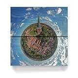 artboxONE Holzbild 20x20 cm Städte St.-Magnus-Kirche (W-Seite) Esens von Künstler Dienstleistungsdrohne.de