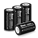 BONAI D Akku 10000mAh Mono D Wiederaufladbar Batterien Hohe Kapazität D Accu NiMH 1,2V D Zellen Aufladbare D Akkubatterien mit geringer Selbstentladung & Lange Lebensdauer (4 Stück)