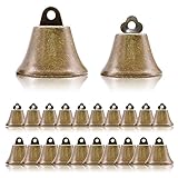 Geoyien glöckchen zum basteln, 20Pcs kleine glöckchen, Glocken zum basteln, Vintage Bronze Glöckchen für DIY Wind Glockenspiel Handwerk Dekorationen (10 je in Zwei Größen)