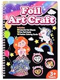 Cofvetia Foil Art Kinder Kunst & Bastelaktivität, Folienspaß Bastelsets für Alter 3 4 5 6 7 8 9, Kreatives Reisespielzeug für DIY-Aktivität (Prinzessinnen)