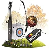 Abowllon® Pfeil und Bogen Kinder | Zielscheibe Bogenschießen Kinder | Sportbogen mit 10 Pfeilen, 6 Zielscheiben, Nylon Köcher | Bogenschießen Kinderbogen | Bow and Arrow