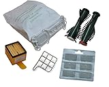 12 Staubsaugerbeutel VLIES !! + Hygienefilter + Motorschutzfilter + 2 x Duft + Bürsten EB 350 passend für Vorwerk - Kobold 135 / 136 / 135SC / VK135 / VK136