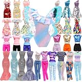 Festfun Kleidung für Puppen 18 Puppenkleidung enthält 9 Kleider 4 Oberteile 4 Hosen 1 Badeanzug Feenflügel für 11,5 Zoll 30 cm Mädchen Puppen Zufällig Verschickt
