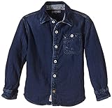 Tommy Hilfiger Jungen Hemd BLUE HILLS DENIM SHIRT L/S, Einfarbig, Gr. 128 (Herstellergröße: 8), Blau (BLUE HILLS DENIM 219)