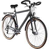 ZÜNDAPP T700 Trekkingrad Damen Herren 28 Zoll ab 160 cm Fahrrad Trekking Rad 21 Gang StVZO Trekkingbike (grau, 55 cm)