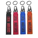 Graceful life Personalisierter Schlüsselanhänger, individuelles Namensschild, Schlüsselanhängerzubehör, Stickschlüsselanhänger für Gepäck ,Kiste, Gürtel, Ausrüstung, Schlüsselring