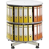 kaiserkraft | Ordner-Drehsäule | Ø 800 mm | Tisch-Ausführung | 2 Etagen | hellgrau