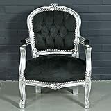 Casa Padrino Barock Kinderstuhl Schwarz/Silber - Kindermöbel im Antik Stil