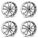 4x Borbet Felgen W 6.0x15 ET43 5x112 crystal silver kompatibel mit VW Caddy Cross e-Golf Golf Jetta Touran