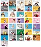 Clever Pool Grußkarten 36 Stk. – Postkarten Set mit frechen Kinderbildern – starke Sprüche - Postkarten zum Verschenken – vielseitiges Set – hochwertig verarbeitet – schöne Farben – DIN A6