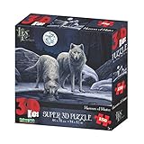 Lisa Parker LP10906 Puzzle mit 3D-Effekt, Krieger der Winterwölfe, Mehrfarbig