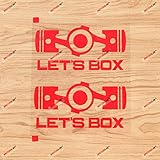 Lass uns boxen Boxer Flat 4 Motor Auto Aufkleber Sticker Vinyl - 2er Pack Rot, 15,2 cm - passend für Subaru STI WRX etc