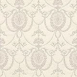 Rasch Tapete 532104 - Vliestapete in Creme-Weiß mit Ornamenten im Barock-Stil aus der Kollektion Trianon XII - 10,05m x 0,53m (LxB)