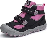 Mishansha Wanderschuhe Mädchen Outdoor Trekkingschuhe Atmungsaktiv Freizeitschuhe Schwarz Pink Rosa Gr.30