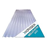 KAISER plastic® Wellplatten Klar | Wellplatten Dach, Welldach Kunststoff | Dachplatten wetterfest | Überdachung | Sinus 76/18 – 90 x 117 cm | 1 Stk.