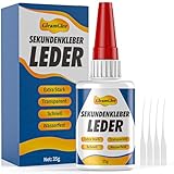 Lederkleber Super Glue – Extra Starker, Transparenter & Wasserfester Kleber für Lederreparatur an Schuhen, Sofas, Autositzen, Möbeln & Taschen – Schnell Trocknender Lederkleber für Polster, Gürtel & H