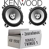 Lautsprecher Boxen Kenwood KFC-S1056-10cm Koax Auto Einbauzubehör - Einbauset für Renault Twingo 1 Phase 2 Front - justSOUND