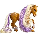 Breyer Pferde Mähnenschönheit Li'l Schönheiten | Sonnenuntergang | Streichbare goldblonde und Violette Mähne und Schweif | 4,25 L x 3,25 H | Modell Nr. 7411 (Braun)
