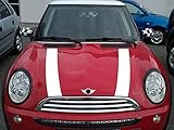 Streifen Stripes Aufkleber Motorhaube für R50 R52 MINI COOPER (Weiss, Design 1)