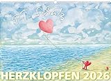 DUMONT - Herzklopfen 2026 – Wandkalender 70x50 cm mit 12 Malereien von Peter T. Schulz („Der Olle Hansen“) und hintersinnigen Zitaten