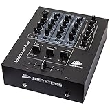 JB Systems BATTLE4-USB 4-Kanal DJ Mixer mit 9 Eingängen verteilt auf 4 Kanäle (3 Line-, 2 Phono-, 2 USB- und 2 Mikrofon Eingänge)