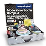 magnetoplan Moderationskoffer Kompakt | Inkl. 2100 Teile | HxBxT 340x470x165mm | Abschließbar für Schulungen & Seminare | Hochwertig & mobil