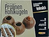 Dekoback Pralinen-Hohlkörper (63 Stk) – Vollmilch Schokolade – Pralinen-Form |Pralinen selber machen – ideale Pralinen-Hohlkugeln für Weihnachts-Pralinen, 173 g